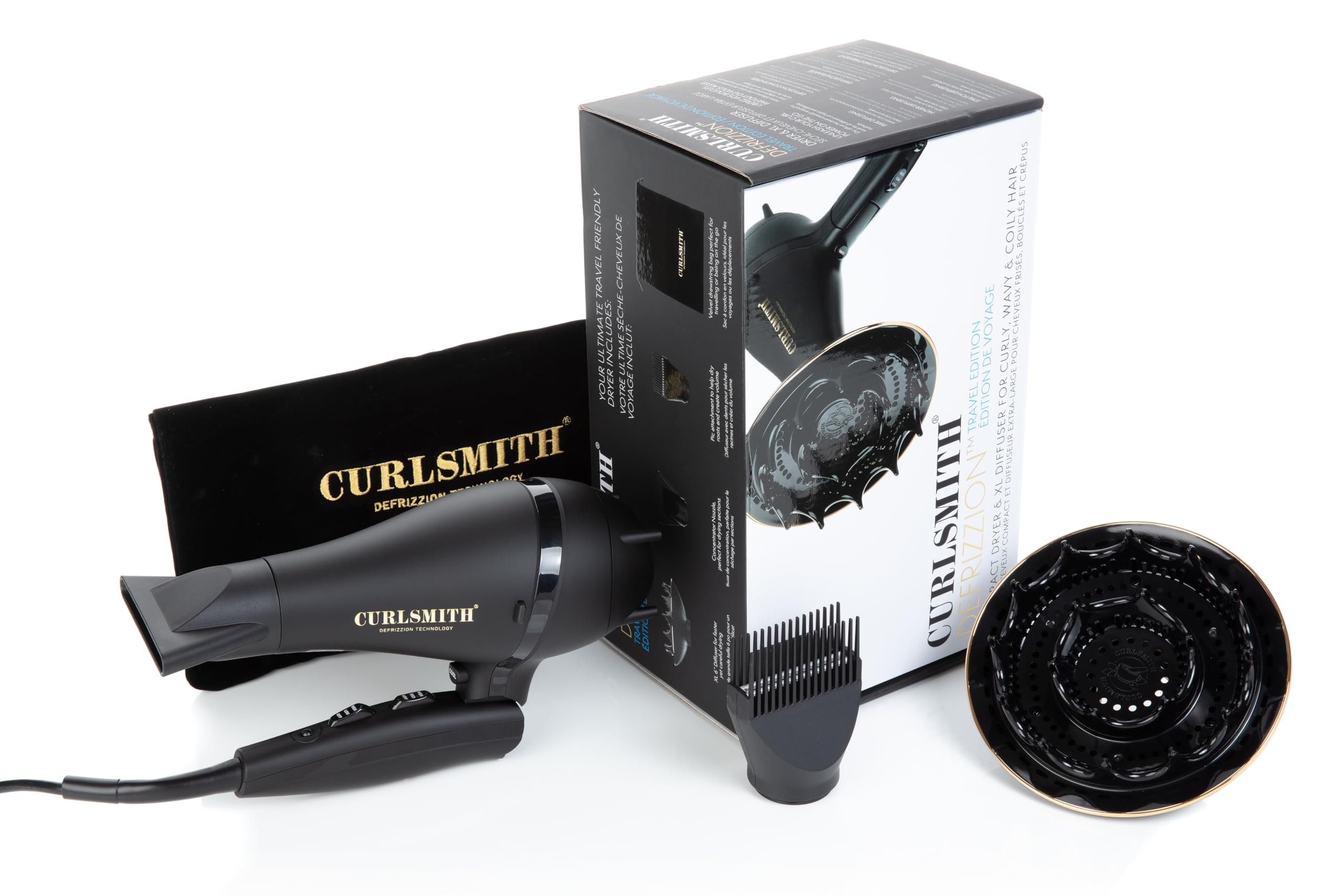 Foto 4 pulgar | Secador De Pelo De Viaje Curlsmith Defrizzion Con Difusor Grande - Venta Internacional.