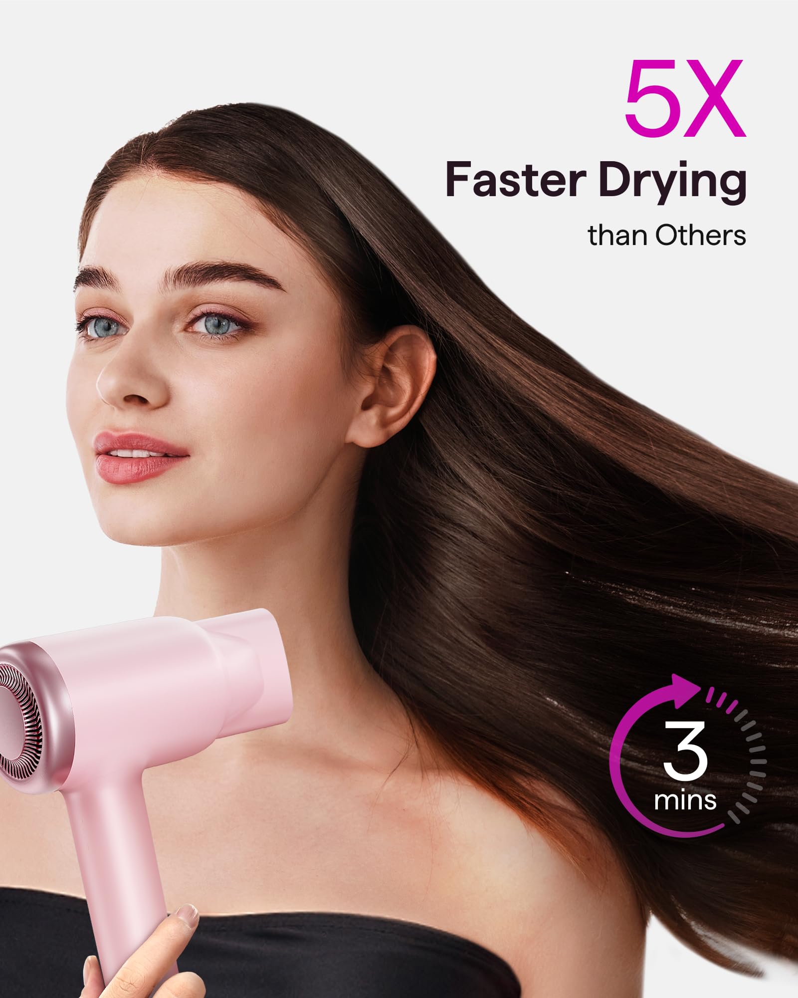 Foto 2 | Secador De Pelo Wavytalk Pro De Secado Rápido 110.000 Rpm Rosa - Venta Internacional.