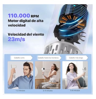Foto 3 | Secador De Cabello Profesional Alta Velocidad Lónico Con Led Blanco
