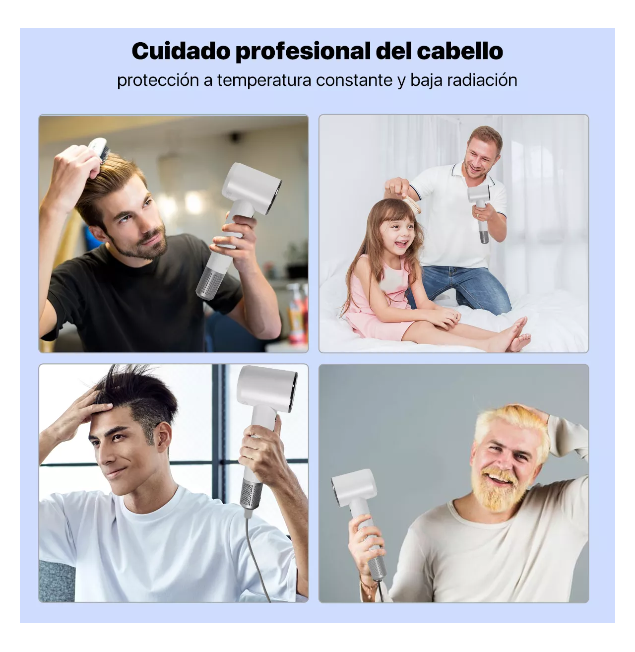 Foto 6 pulgar | Secador De Cabello Profesional Alta Velocidad Lónico Con Led Blanco