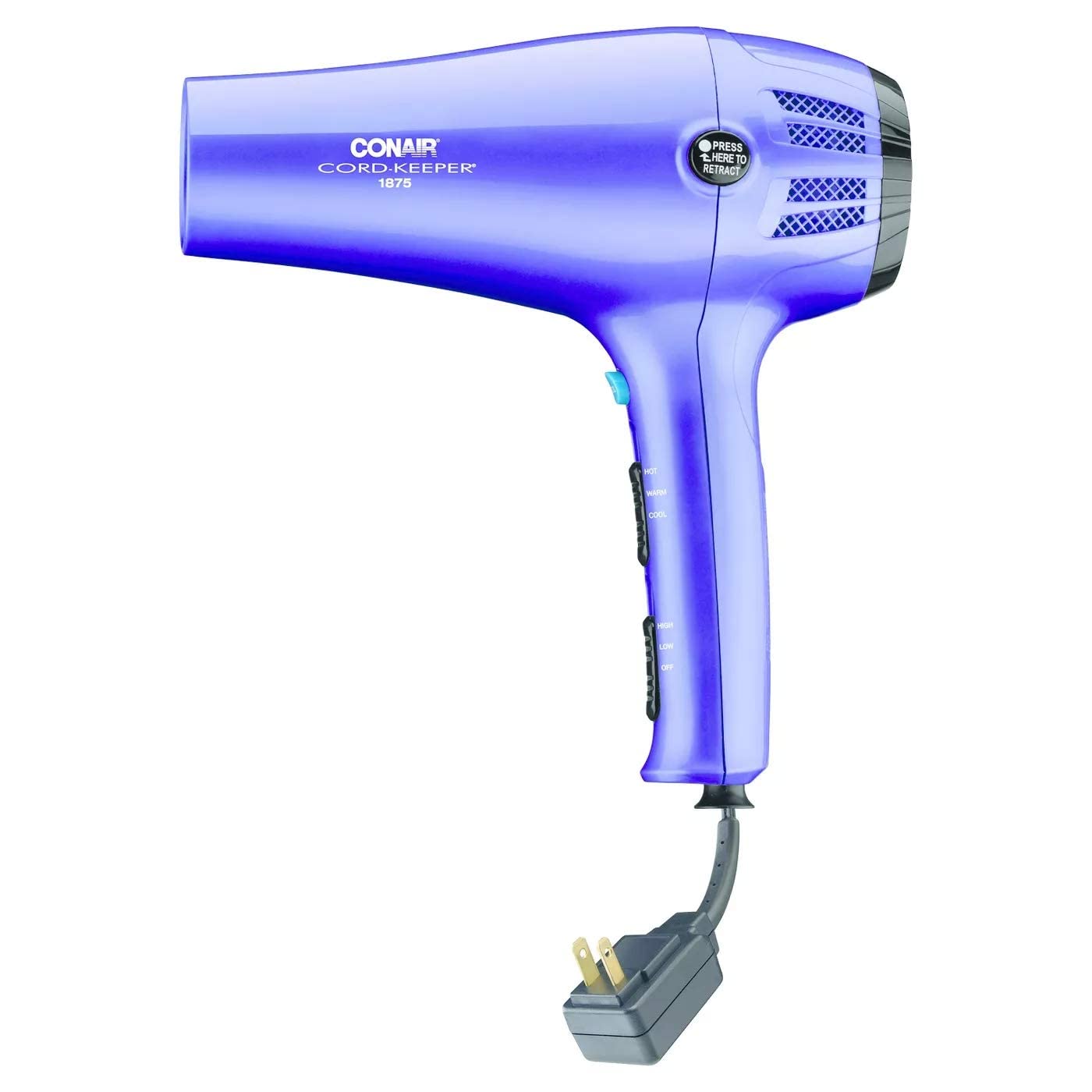 Secador De Pelo Conair Cord Keeper, Mango Plegable, 1875 W, Verde Azulado - Venta Internacional.