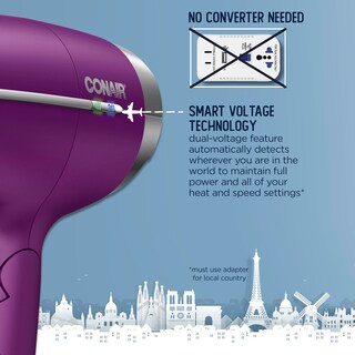 Foto 3 | Secador De Pelo Conair Worldwide Travel Con Smart Voltage Purple - Venta Internacional.