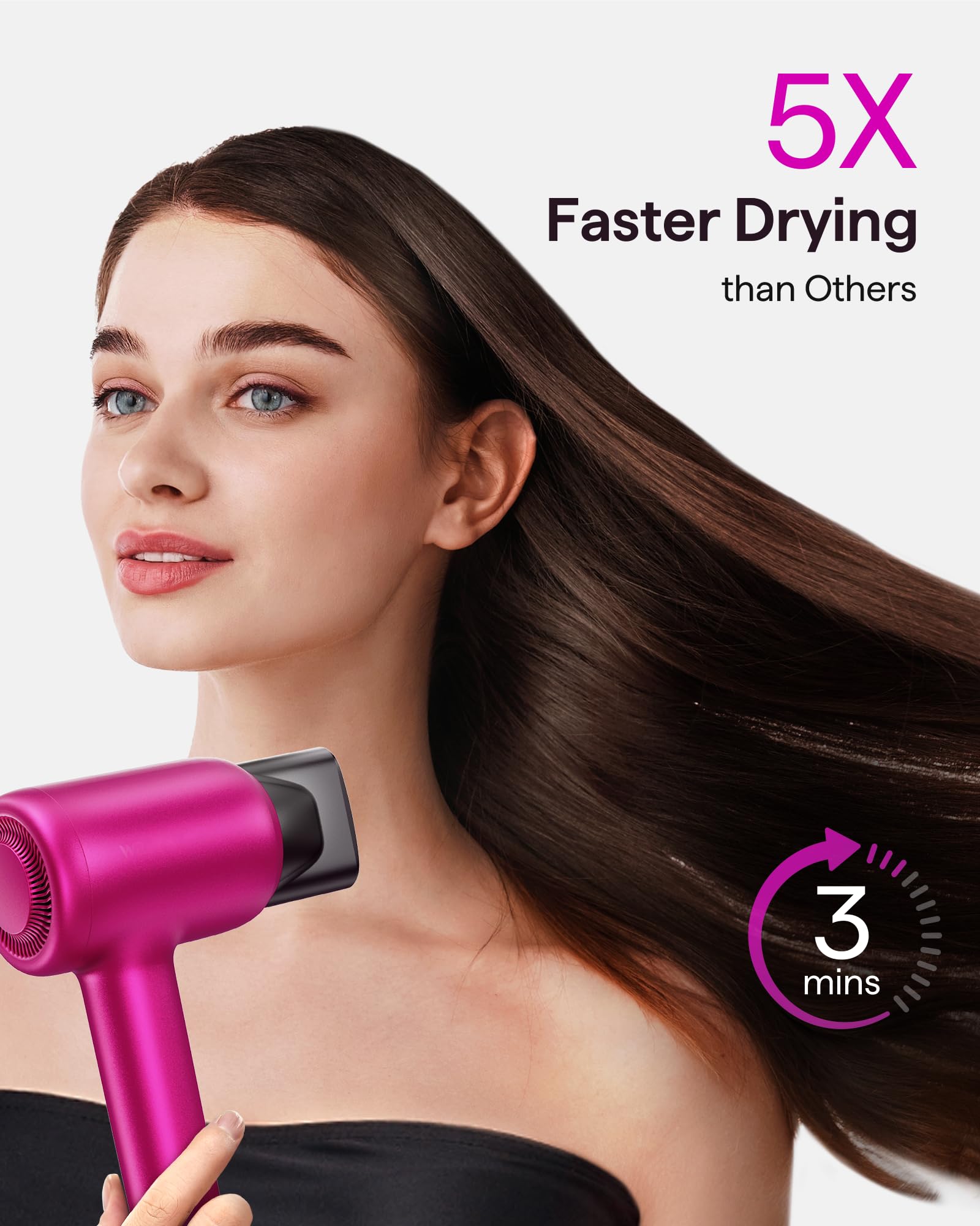 Foto 3 pulgar | Secador De Pelo Wavytalk Turflow Pro De Secado Rápido Con Difusor Rosa - Venta Internacional.