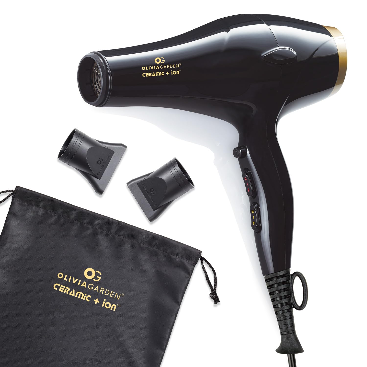 Foto 2 pulgar | Secador De Pelo Olivia Garden Ceramic + Ion Professionnal Negro/dorado - Venta Internacional.