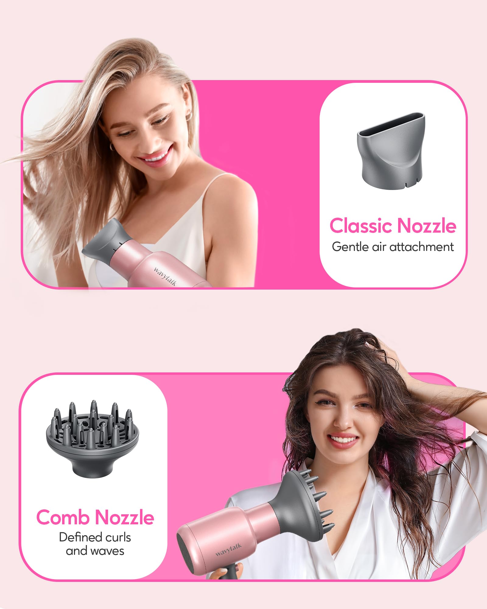 Foto 4 pulgar | Secador De Pelo Wavytalk Ionic 1875w Con Concentrador Difusor - Venta Internacional.