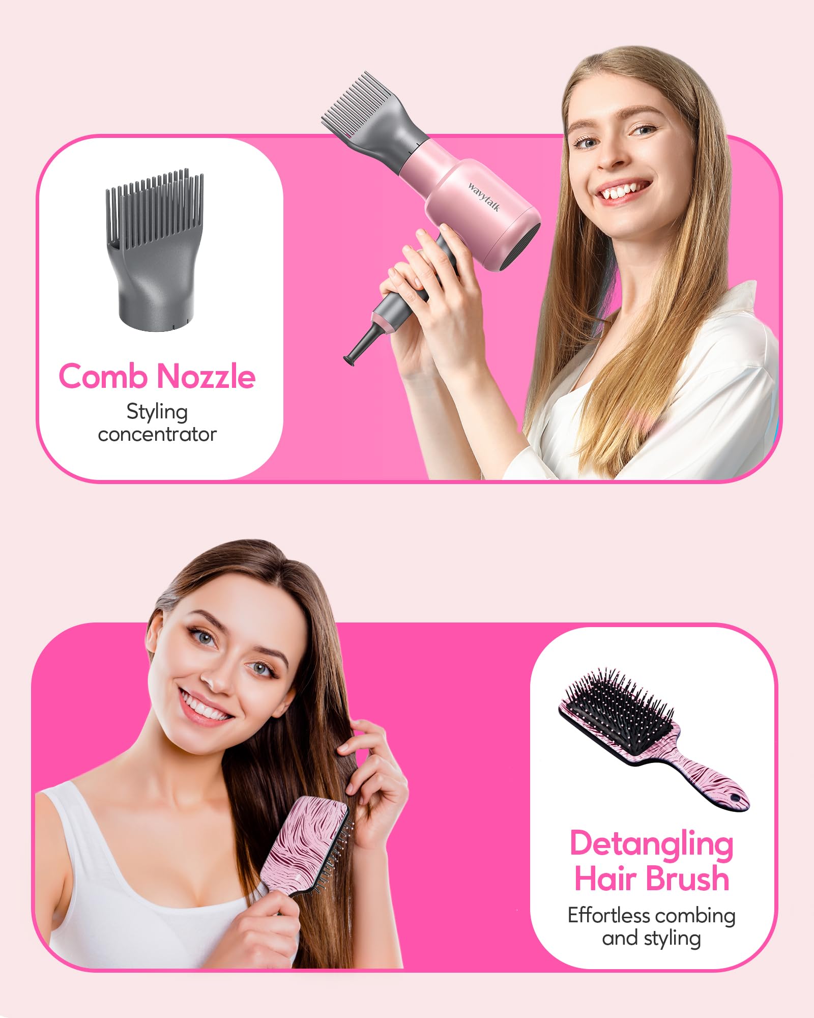 Foto 5 pulgar | Secador De Pelo Wavytalk Ionic 1875w Con Concentrador Difusor - Venta Internacional.