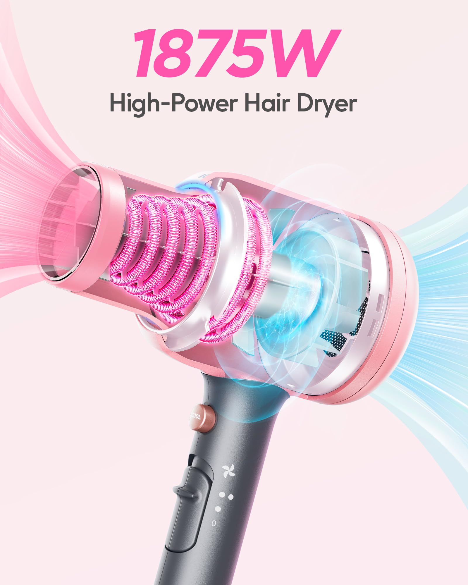 Foto 7 pulgar | Secador De Pelo Wavytalk Ionic 1875w Con Concentrador Difusor - Venta Internacional.