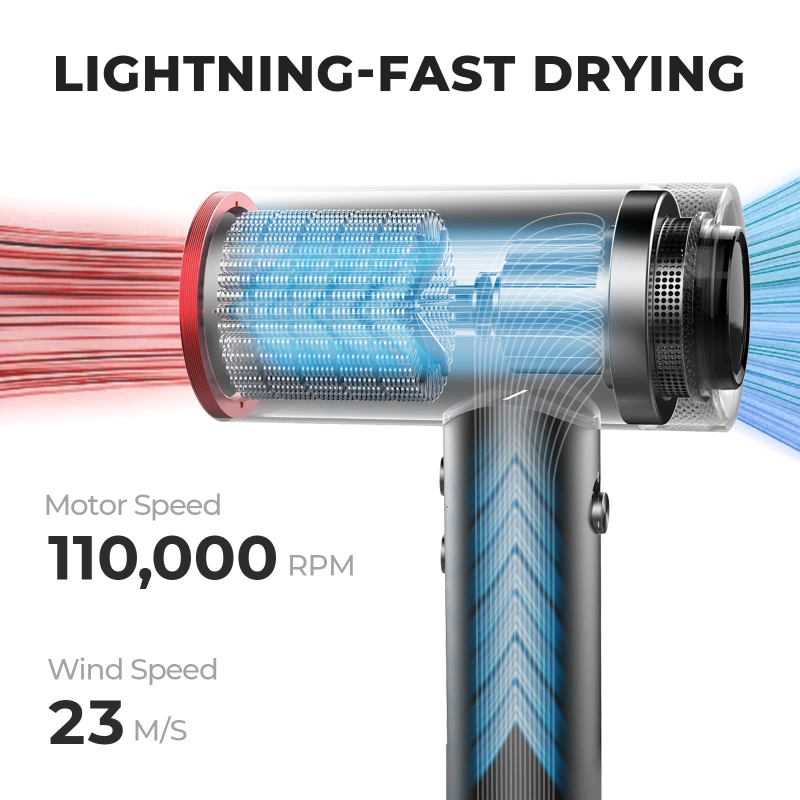 Foto 5 pulgar | Secador De Pelo Tymo Airhype 1500 W High Speed Ionic Para Cabello Rizado - Venta Internacional.