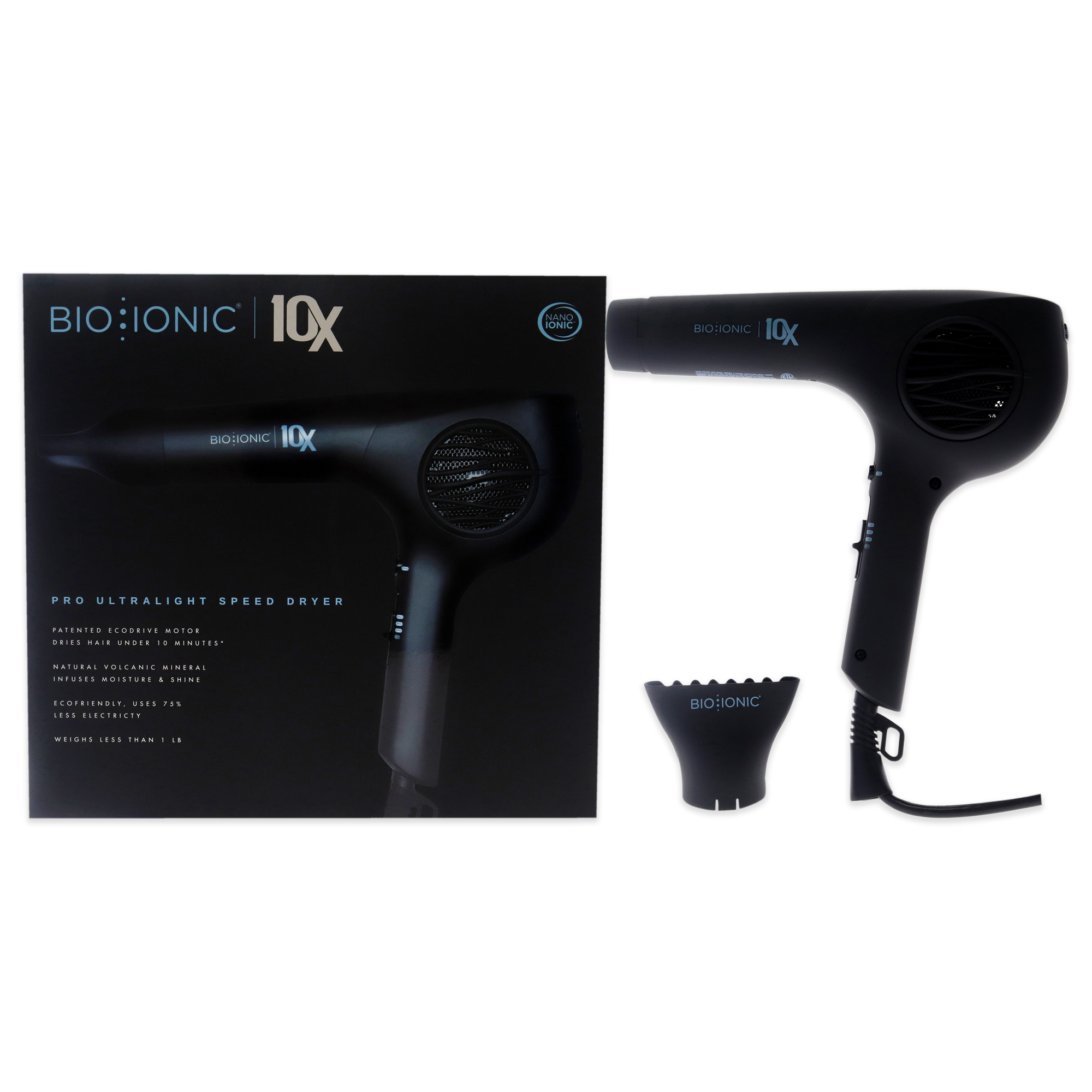 Foto 2 pulgar | Secador De Pelo Bio Ionic 10x Pro Ultra Light Black Women - Venta Internacional.