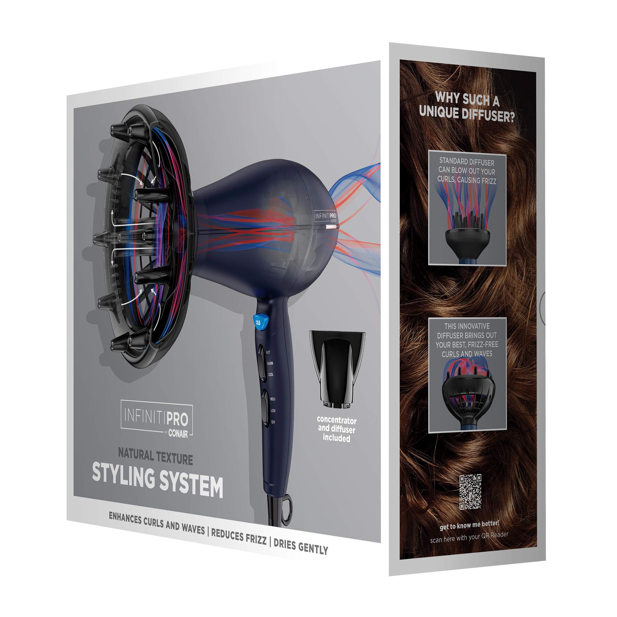 Foto 8 pulgar | Secador De Pelo Conair Infinitipro 1875w Con Difusor Innovador - Venta Internacional.