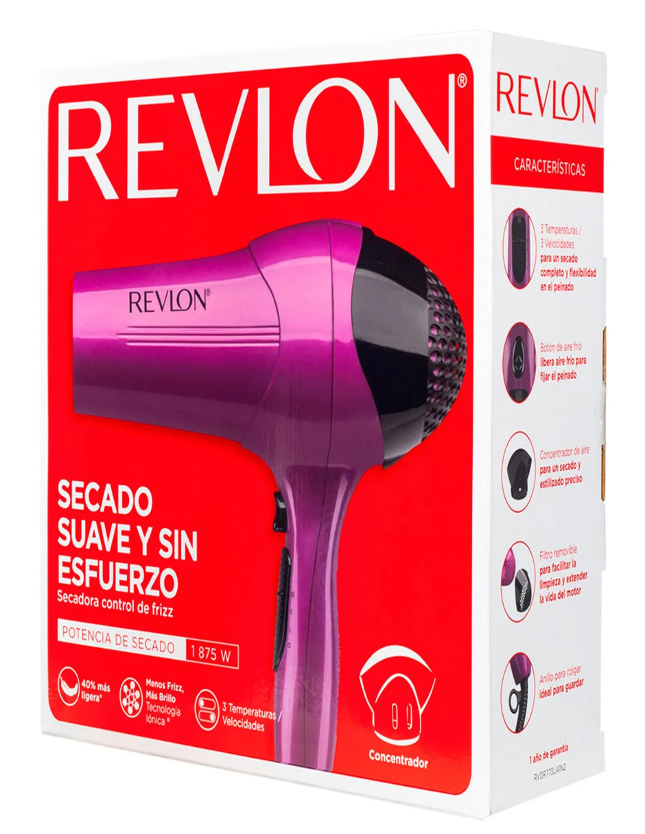 Foto 6 | Secadora De Cabello Revlon Control De Frizz + Termo De Agua De Regalo Güish