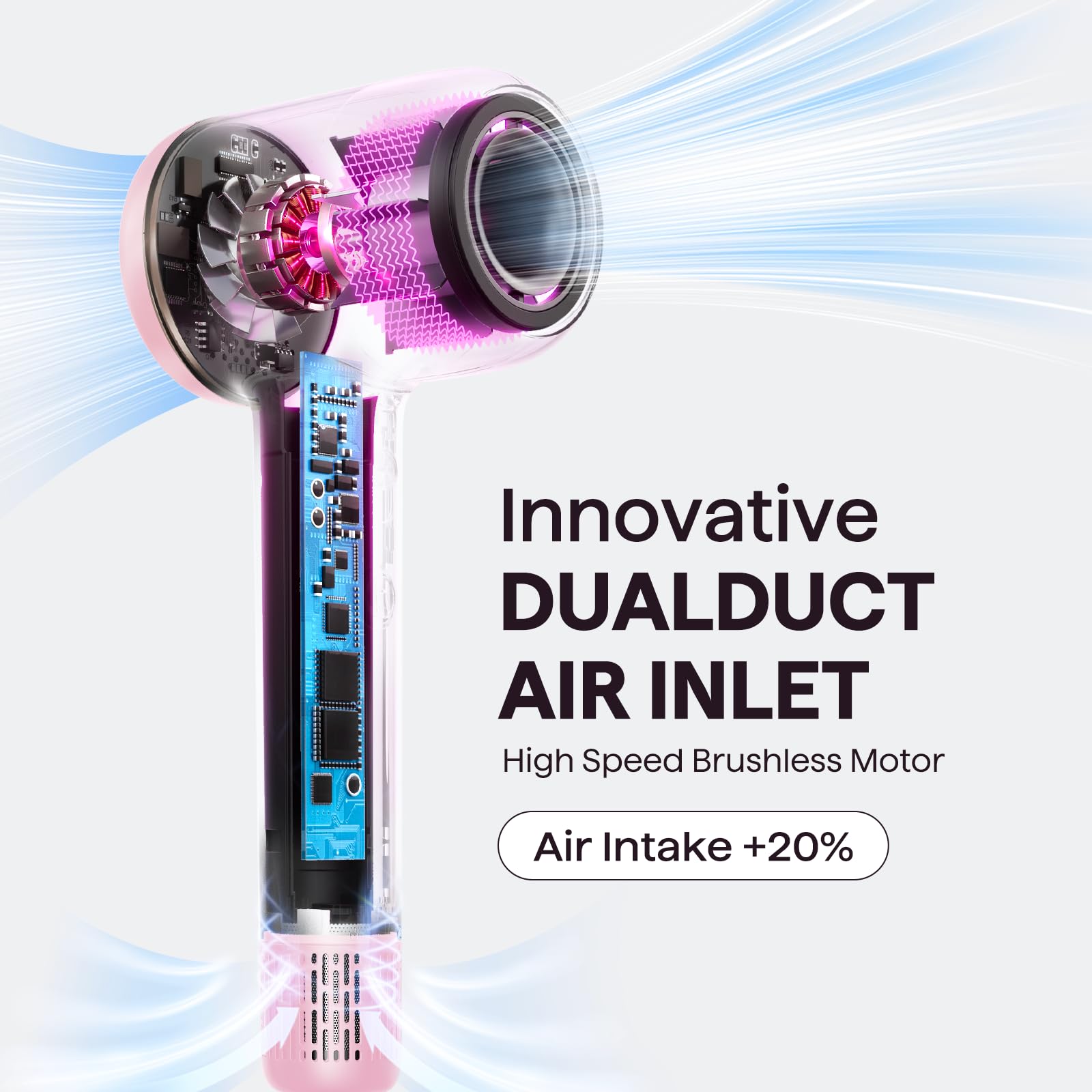 Foto 4 | Secador De Pelo Wavytalk Turflow Pro De Secado Rápido A 110 000 Rpm, Color Rosa - Venta Internacional.