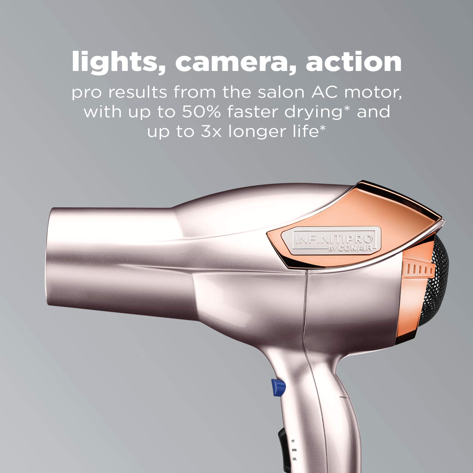 Foto 3 pulgar | Secador De Pelo Conair Infinitipro Volume Shine 1875w Rose Gold - Venta Internacional.