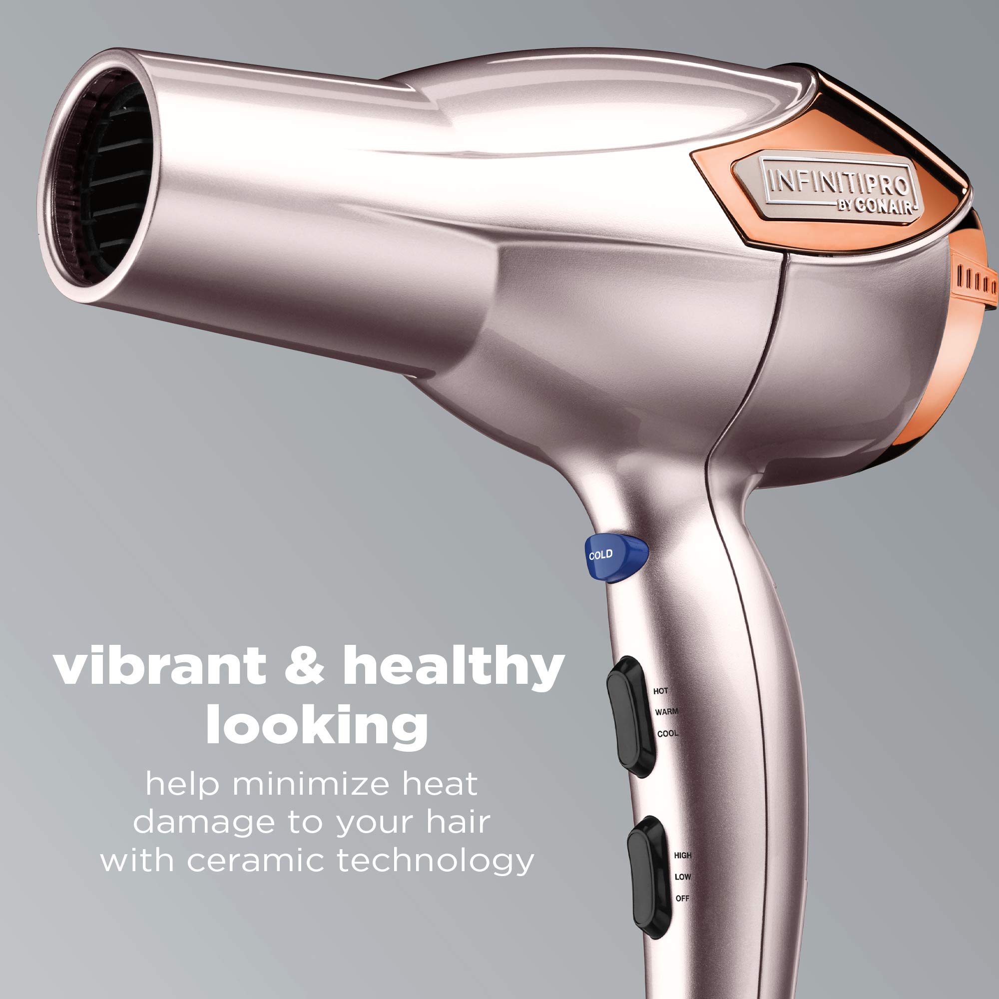 Foto 4 pulgar | Secador De Pelo Conair Infinitipro Volume Shine 1875w Rose Gold - Venta Internacional.