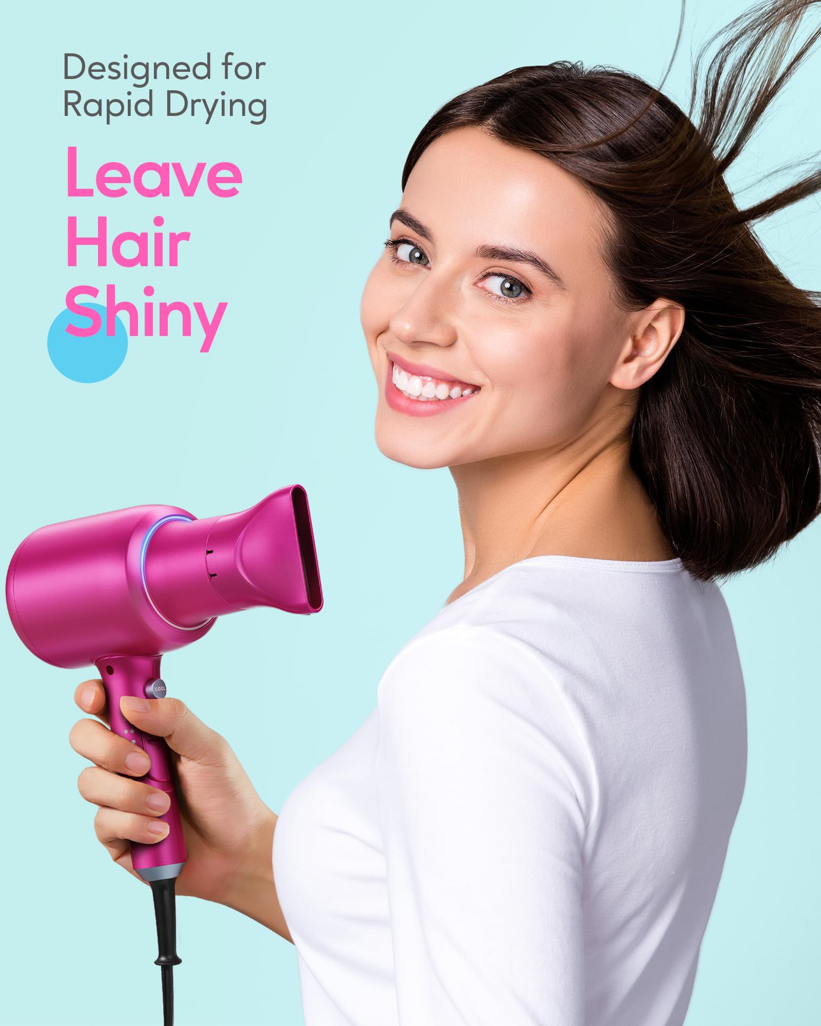 Foto 3 pulgar | Secador De Pelo Wavytalk, Iones Negativos, 1875 W, Con Accesorios, Color Fucsia - Venta Internacional.