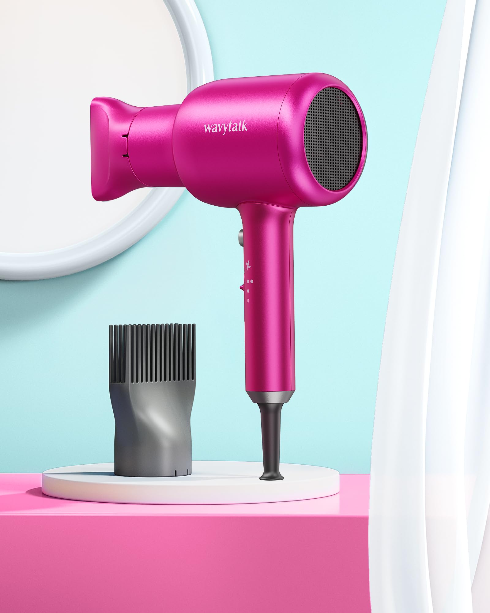 Foto 7 pulgar | Secador De Pelo Wavytalk, Iones Negativos, 1875 W, Con Accesorios, Color Fucsia - Venta Internacional.