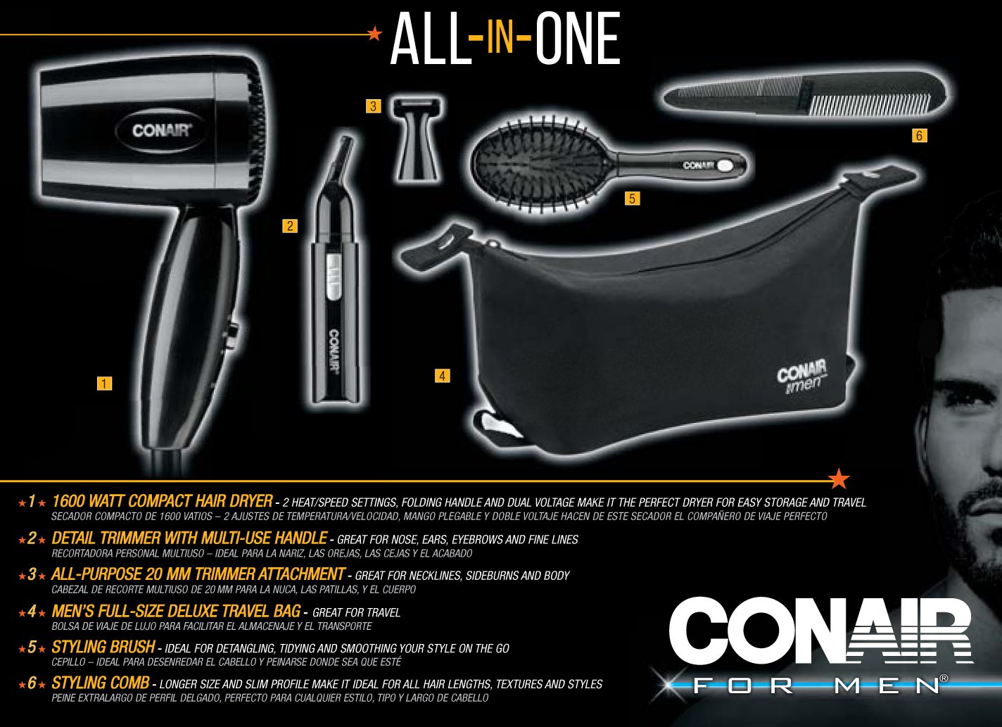 Foto 4 pulgar | Set De Regalo De Herramientas De Aseo Todo En Uno Conair Para Hombre - Venta Internacional.