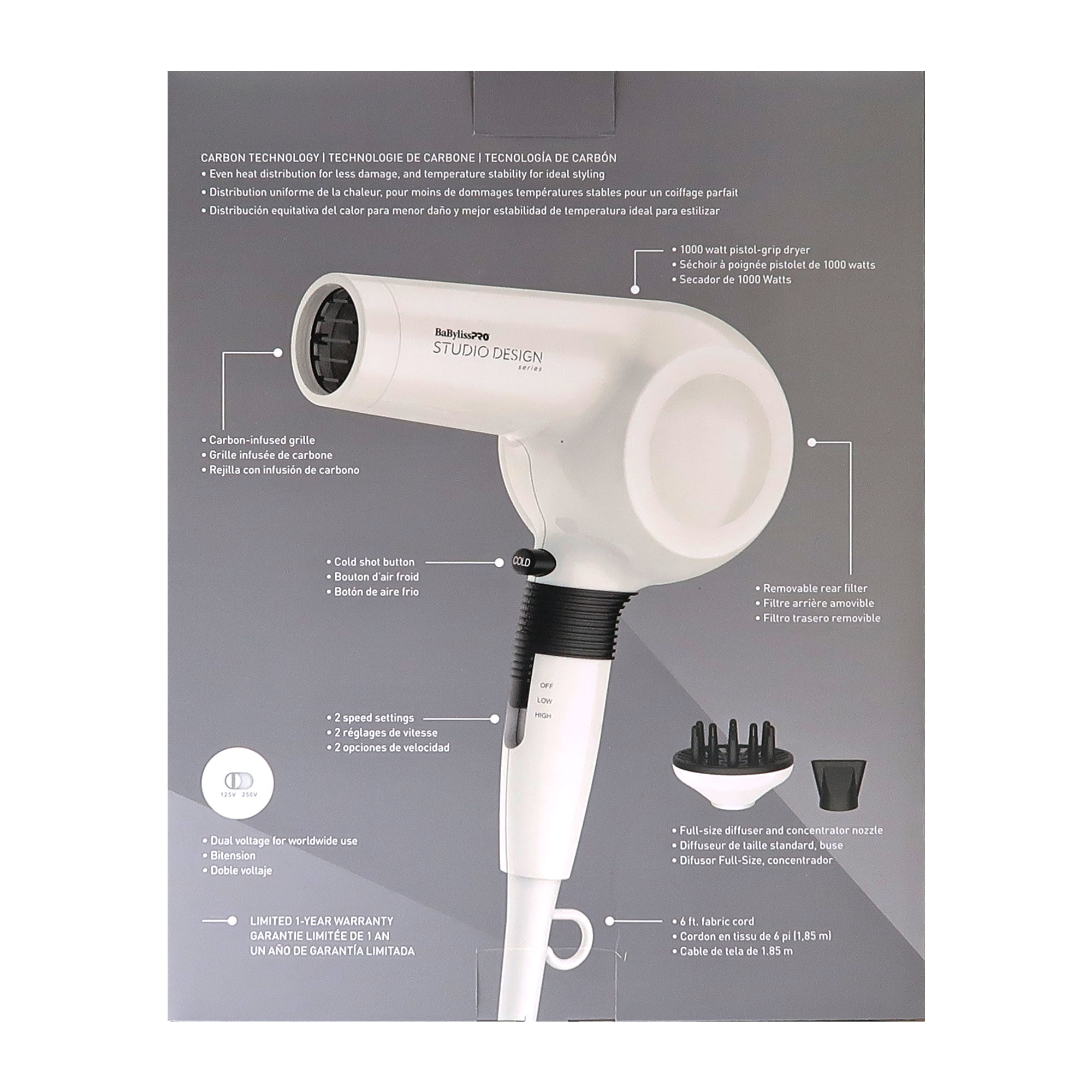 Foto 5 | Secador De Pelo Compacto Babyliss Pro Midi Bci250uc Con Cepillo De 2 ½ Pulgadas - Venta Internacional.