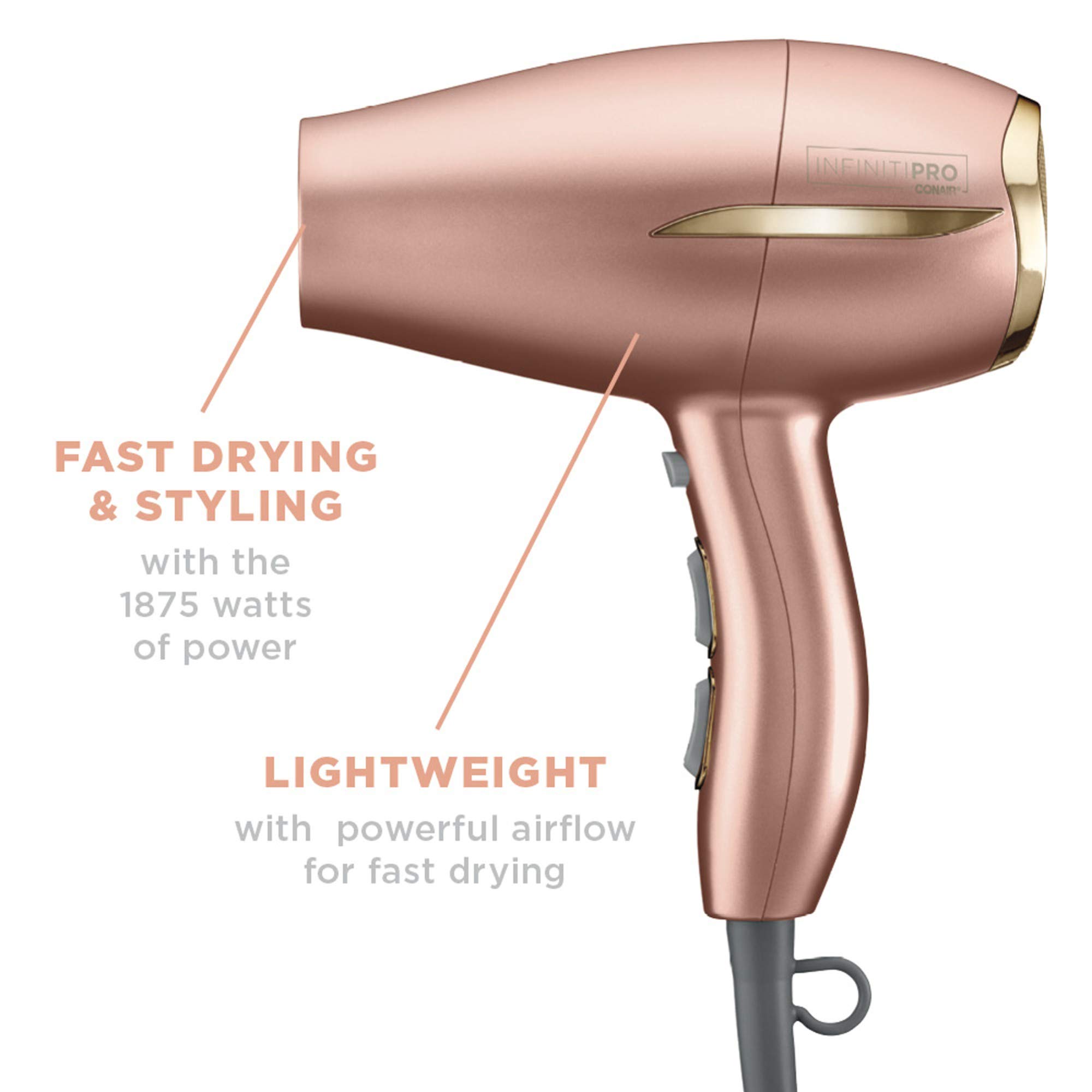 Foto 5 pulgar | Secador De Pelo Conair Infinitipro Frizz Free Compact 1875w - Venta Internacional.