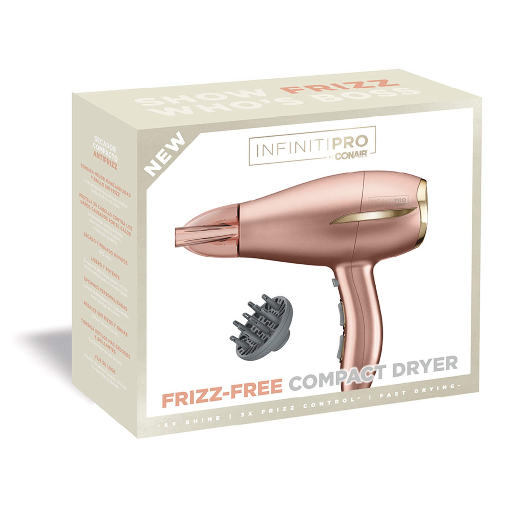 Foto 8 pulgar | Secador De Pelo Conair Infinitipro Frizz Free Compact 1875w - Venta Internacional.