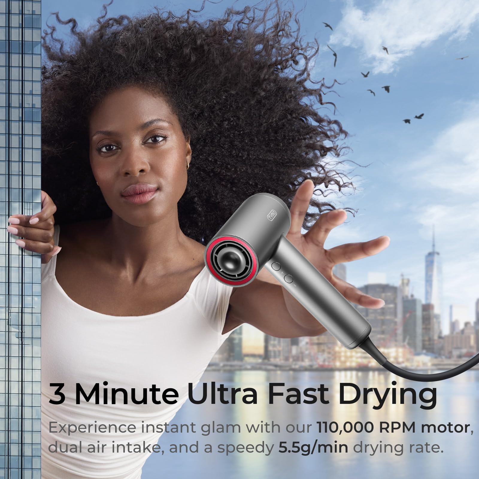 Foto 3 pulgar | Secador De Pelo Tymo Airhype Lite Professional Ionic Para Mujer - Venta Internacional.