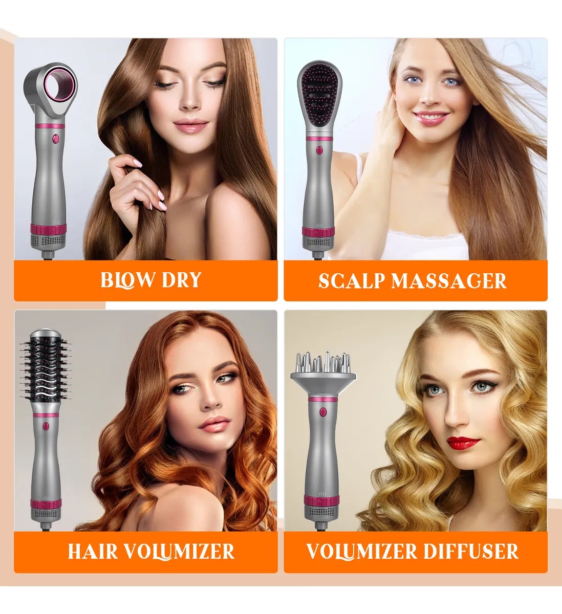 Foto 3 pulgar | Cepillo Secador De Cabello 4 En 1 Con Estilizador De Aire Caliente