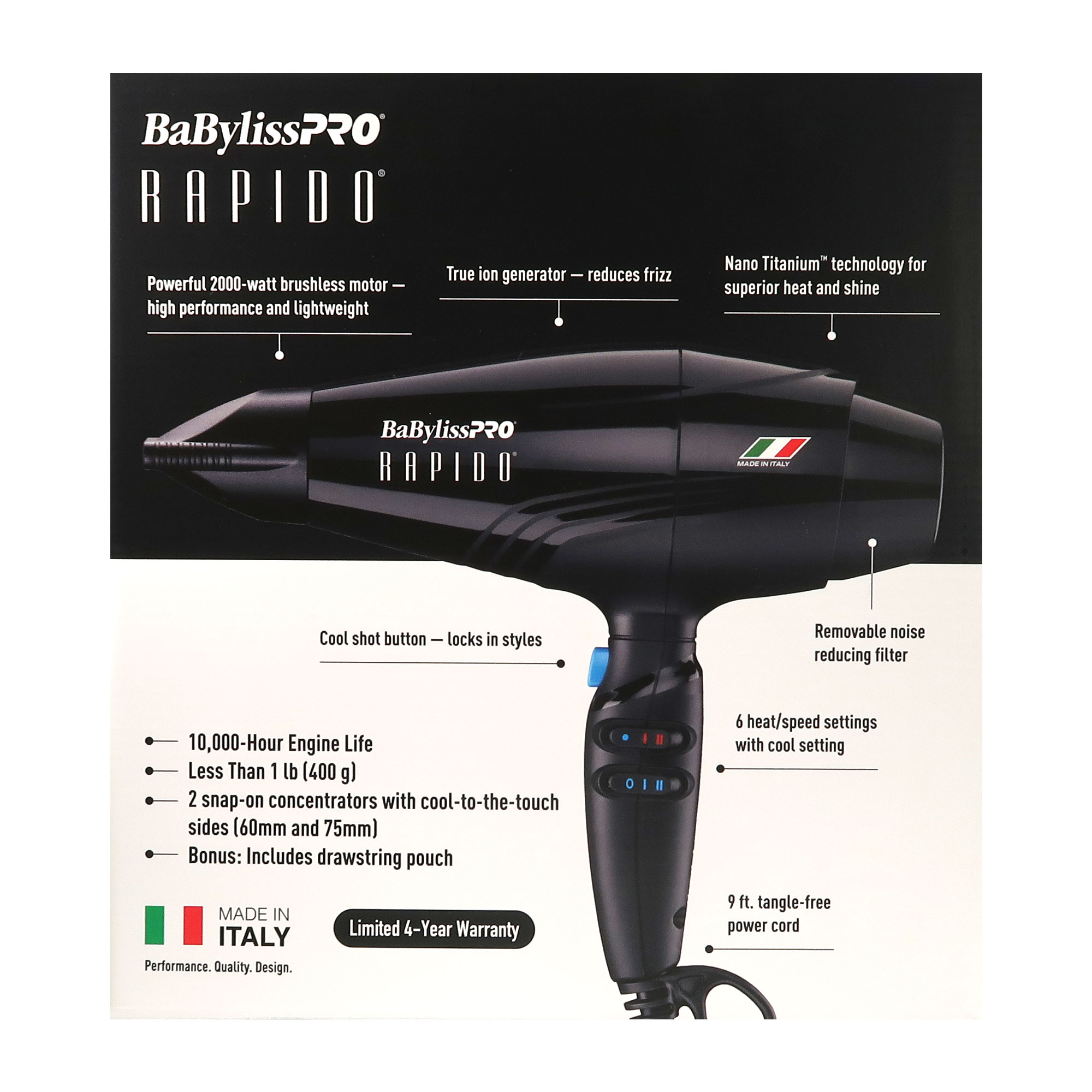 Foto 5 pulgar | Secador De Pelo Babyliss Pro Rapido, Rizador Y Cepillo - Venta Internacional.