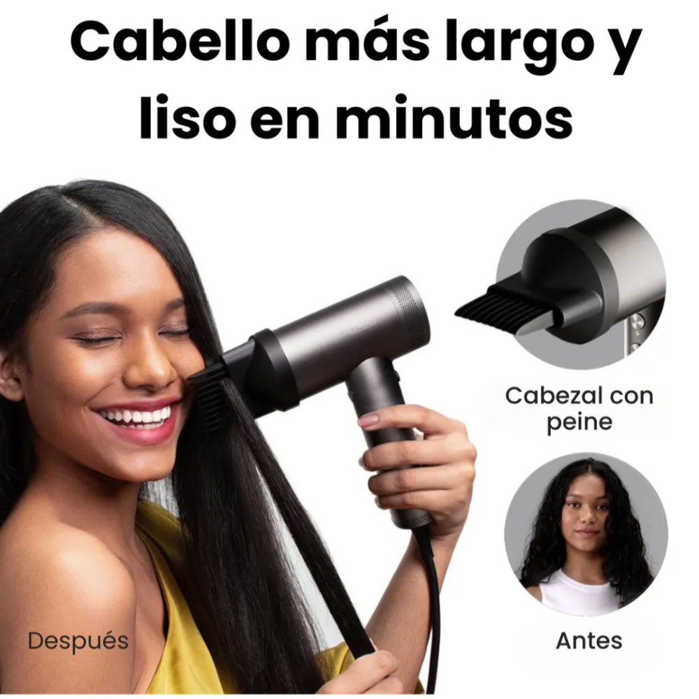 Foto 2 | Secadora De Cabello Con Difusor Para Cabello Tymo Airhype Profesional Pel Color Gris Oscuro