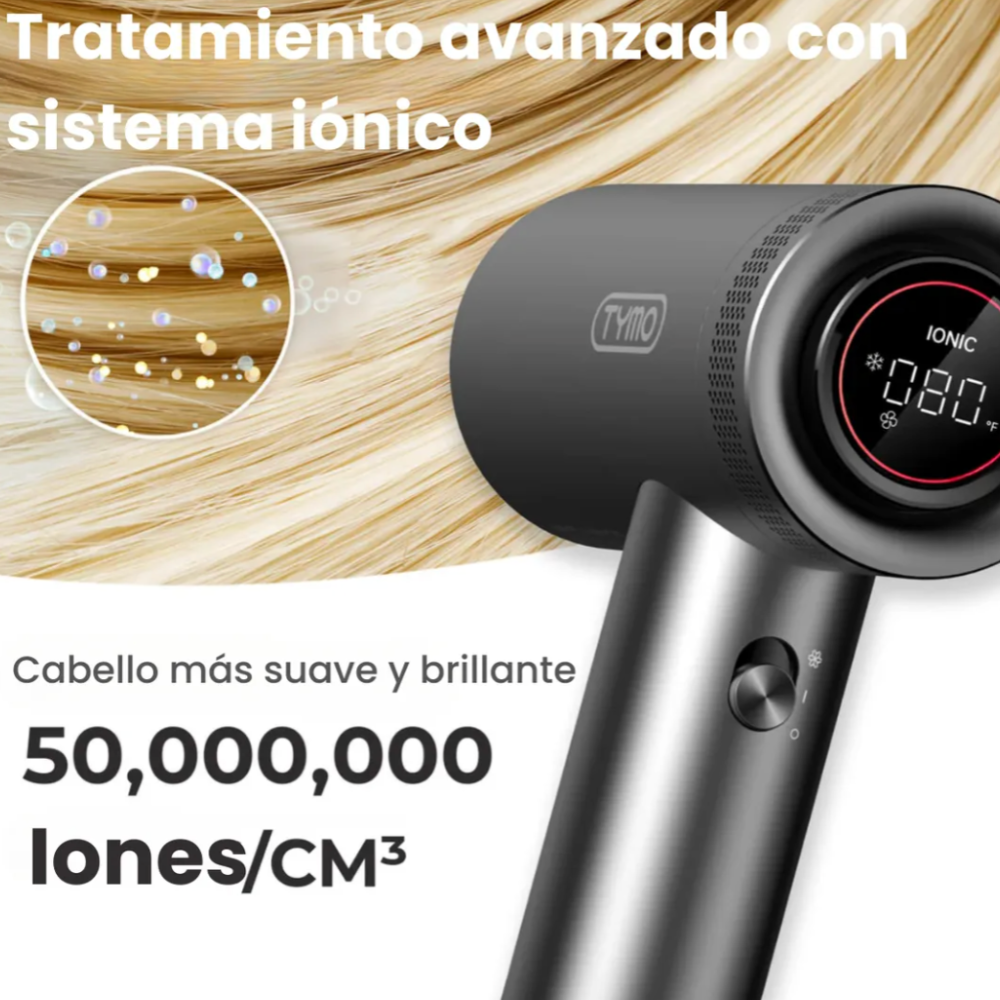 Foto 4 | Secadora De Cabello Con Difusor Para Cabello Tymo Airhype Profesional Pel Color Gris Oscuro