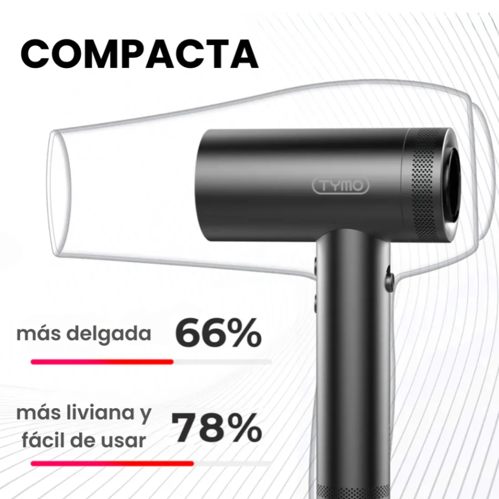 Foto 5 | Secadora De Cabello Con Difusor Para Cabello Tymo Airhype Profesional Pel Color Gris Oscuro