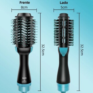 Foto 3 | Cepillo Secador Cabello Alaciador Rizado Aire Caliente 4 En1 Lab.g Azul
