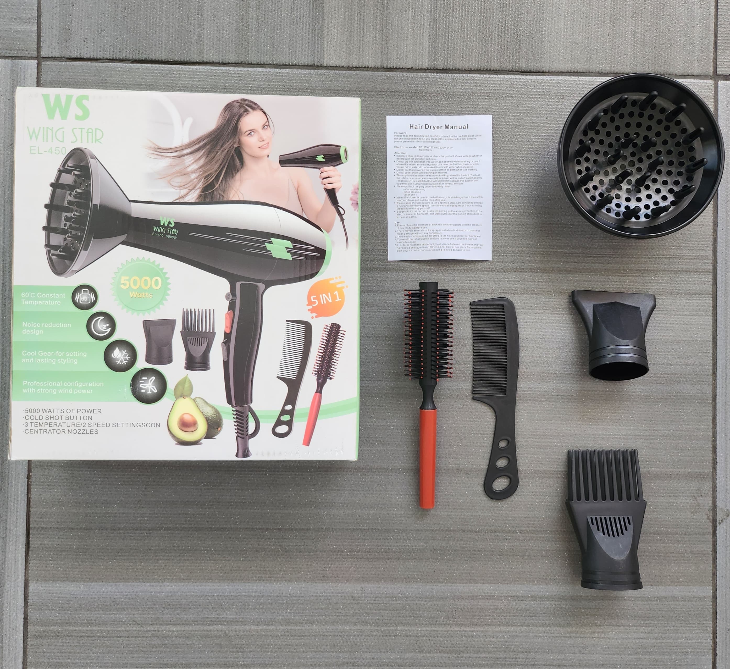 Foto 4 | Secadora Para Cabello Potente 5000w  Secado Rápido  Temperatura Constante