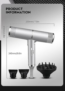 Foto 5 | Secador De Pelo Huoguo Tipo T 1200 W Secado Rápido 3 Modos De Soplado Negro - Venta Internacional.