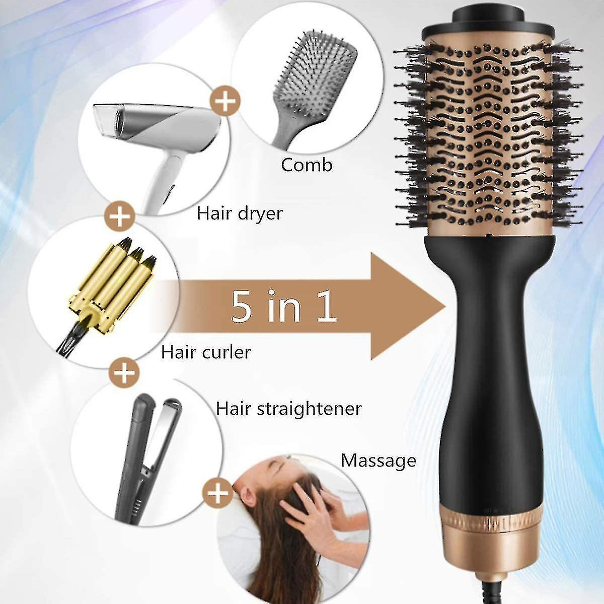 Foto 2 | Planchas Alisadoras De Pelo Con Brocha De Aire Caliente 5 En 1 Huoguo Para Secador De Pelo - Venta Internacional.