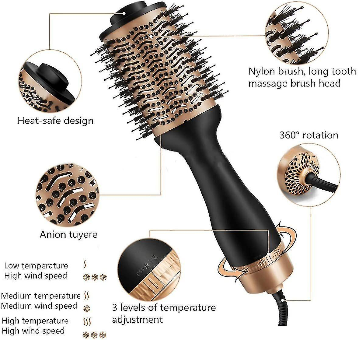 Foto 4 pulgar | Planchas Alisadoras De Pelo Con Brocha De Aire Caliente 5 En 1 Huoguo Para Secador De Pelo - Venta Internacional.