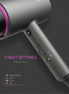 Foto 3 | Secador De Pelo Huoguo Tc-2357 Sin Hojas De Iones Negativos 1400w 110-240v - Venta Internacional.