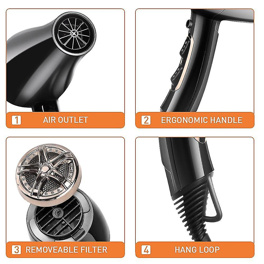 Foto 5 pulgar | Secador De Pelo Huoguo Hd075 Professional Salon 2200w 6 Marchas - Venta Internacional.