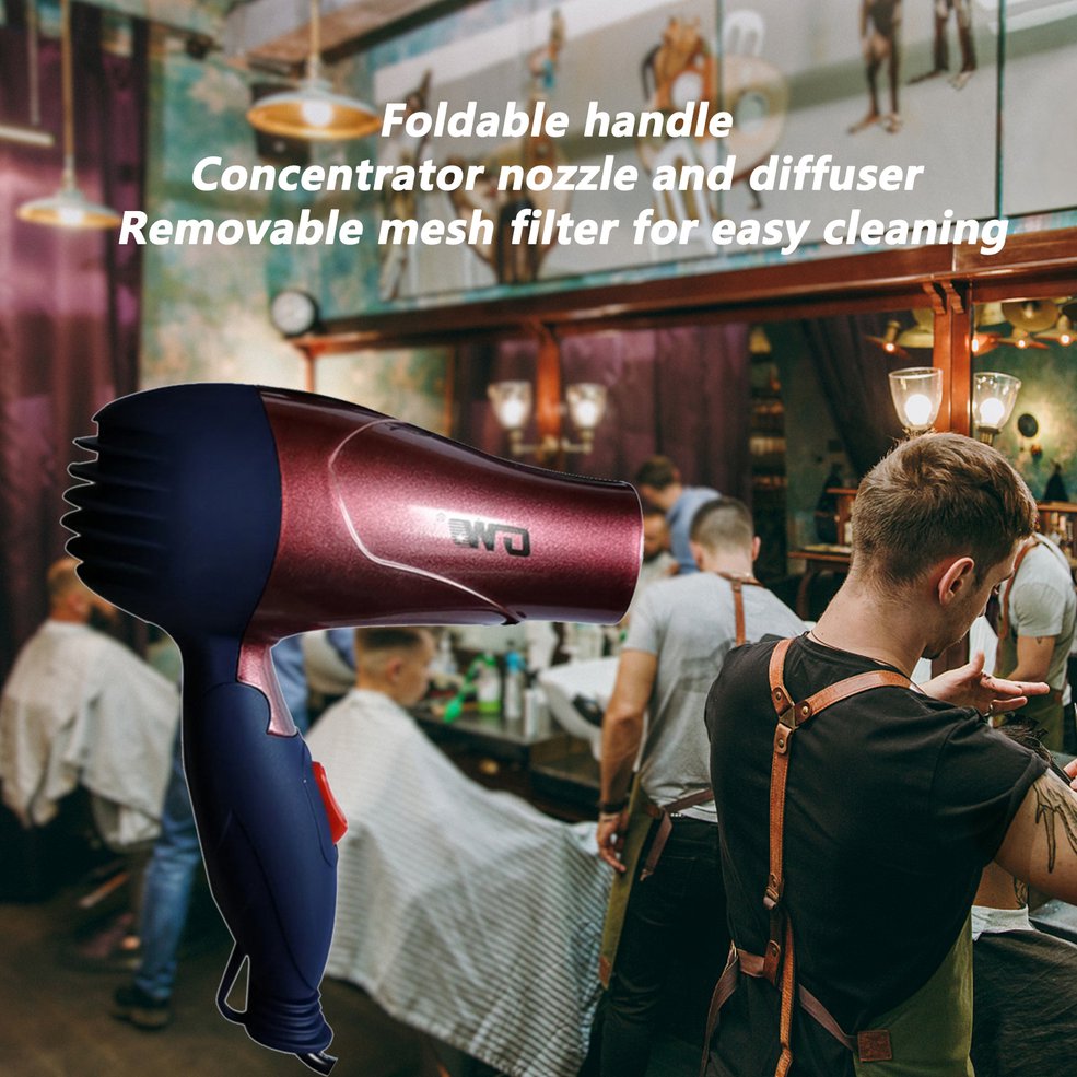 Foto 4 pulgar | Secador De Pelo Genérica Portátil Con Mango Plegable 1500w 220v - Venta Internacional.