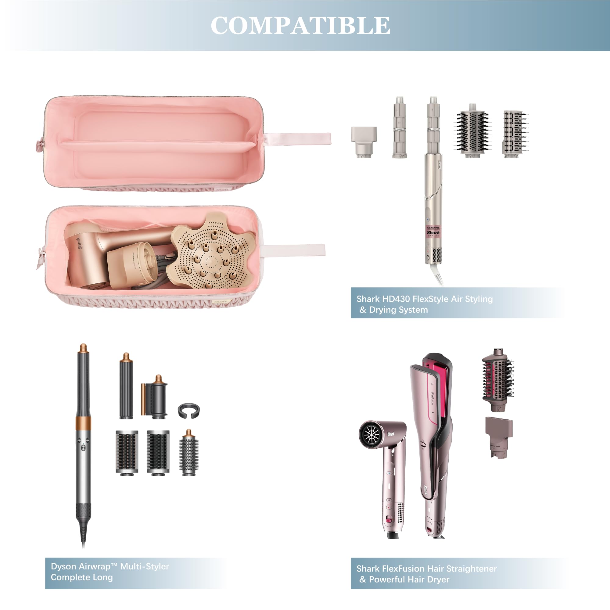 Foto 4 pulgar | Funda De Viaje Para Secador De Pelo Shark Airstraight Flex Style  Color Rosa - Venta Internacional.