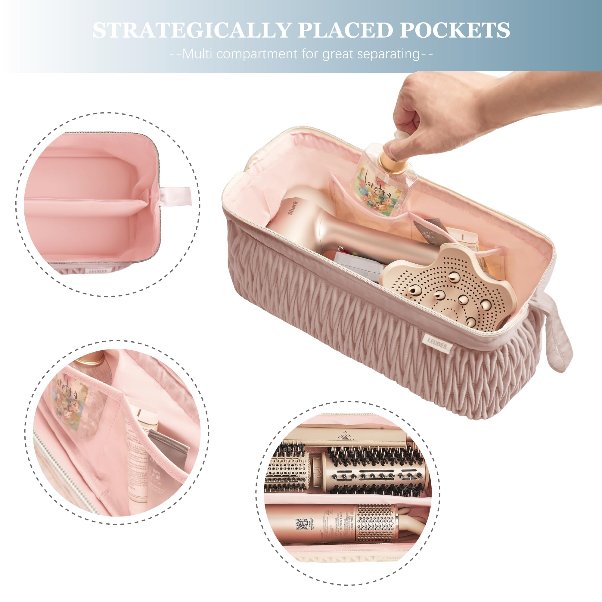 Foto 5 pulgar | Funda De Viaje Para Secador De Pelo Shark Airstraight Flex Style  Color Rosa - Venta Internacional.