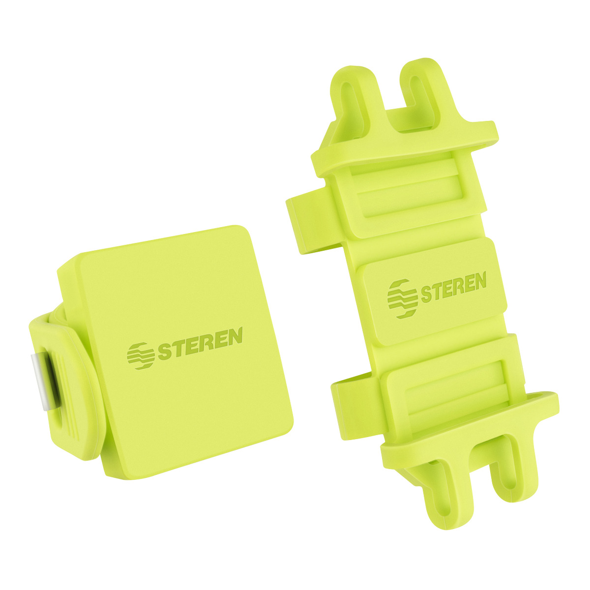 Soporte para Celular y Power Bank Steren Bike-035 color Verde con Sujeción en Manubrio