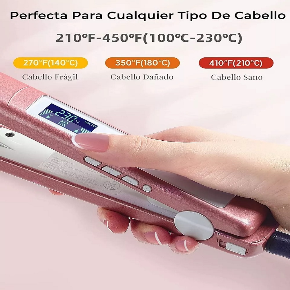 Foto 4 pulgar | Plancha para Cabello Malubero color Rosa Profesional 2 en 1 de Cerámica