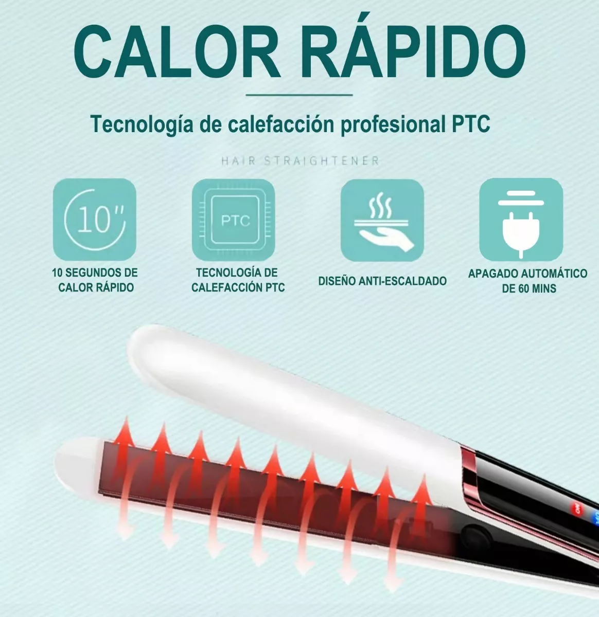 Foto 3 pulgar | Plancha para Cabello De Cerámica Belug color Blanca con Negro