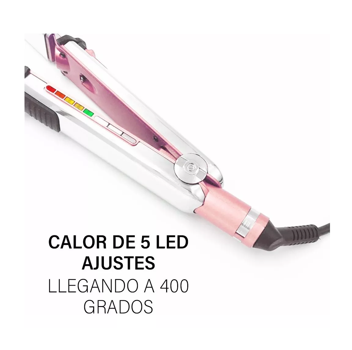 Foto 4 pulgar | Plancha de Cabello Profesional Belug con Guantes y 6 Clips color Rosa