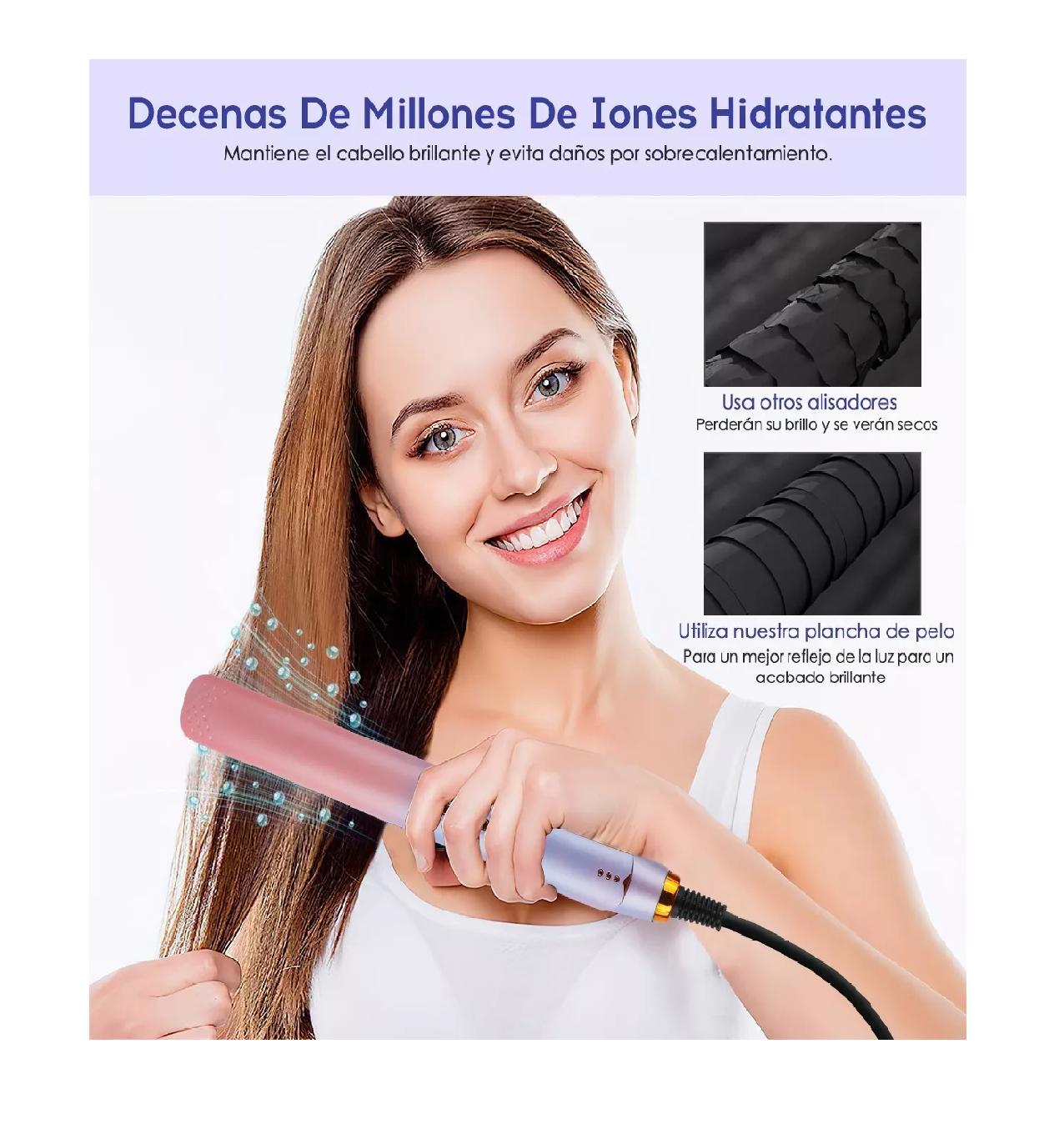 Foto 5 pulgar | Plancha para Cabello Belug de Cerámica Ion Profesional 170-230c