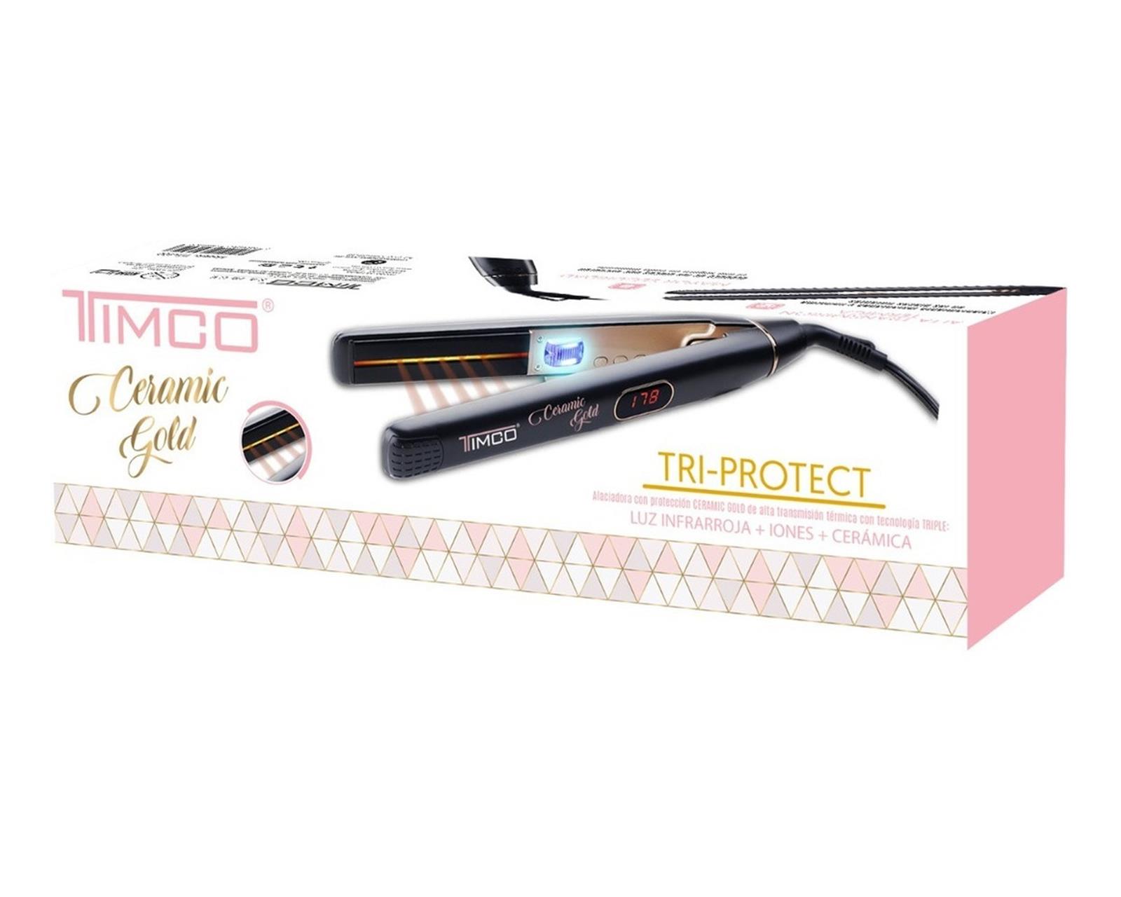 Foto 7 | Plancha Alaciadora de Cabello TIMCO TIT-400 color Beige Ceramic Gold 3X Tri-Protect