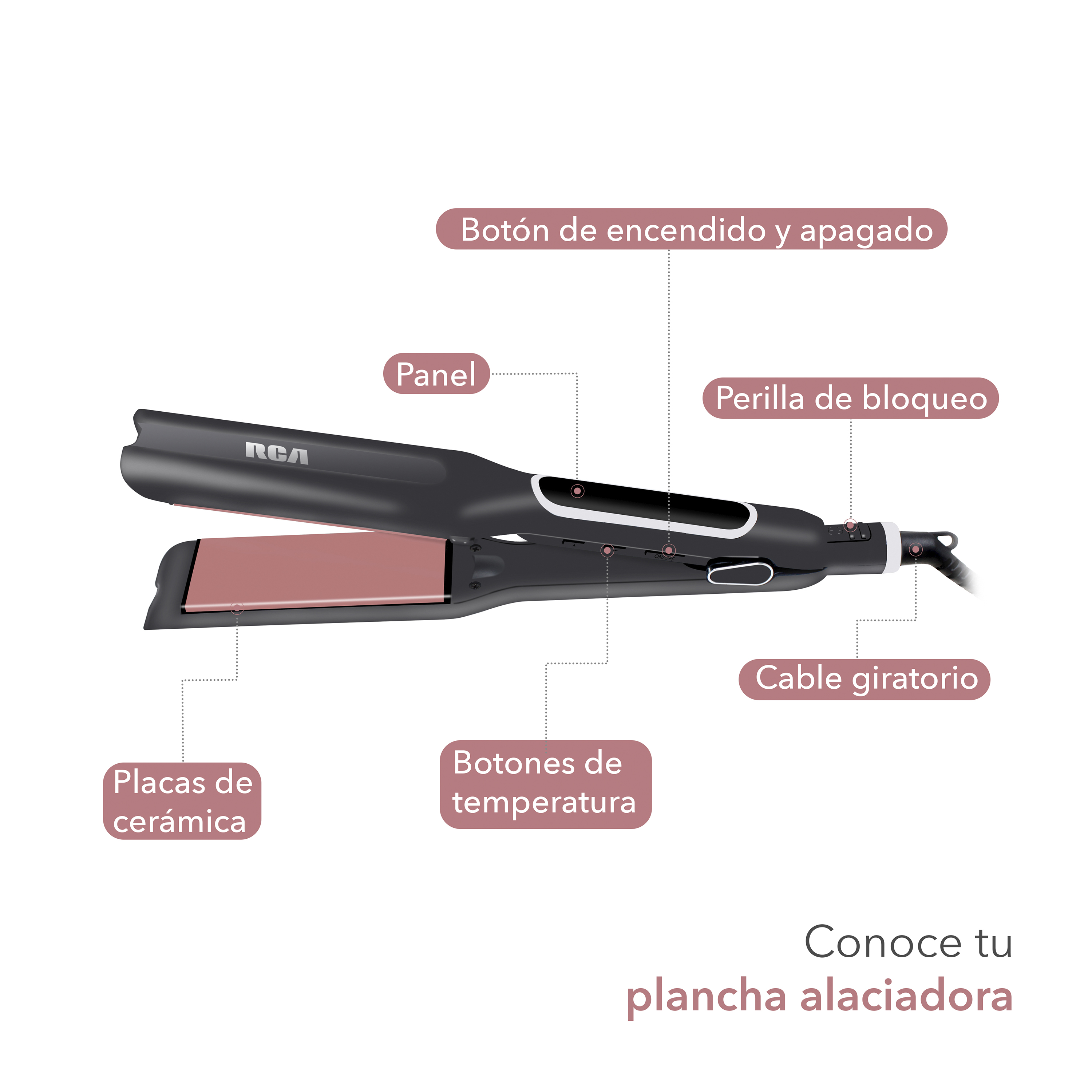 Foto 4 pulgar | Alaciadora para Cabello Rca con Tecnología Iónica