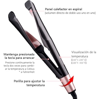 Foto 5 | Venta Internacional- Plancha de Pelo LCD con Placa Espiral 2 en 1