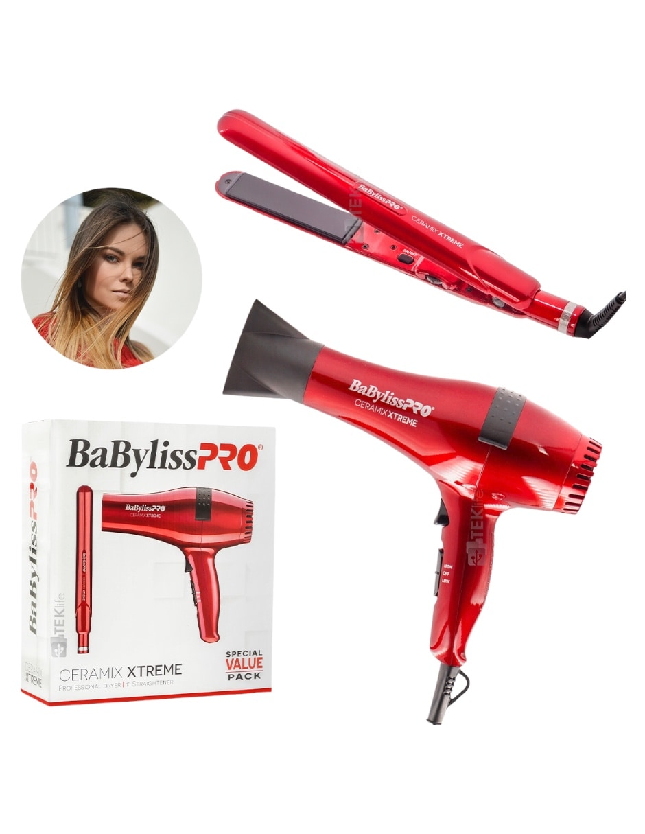 Combo de Plancha 230c y Secadora Babyliss Pro2000 W Ceramix Xtreme $1,899