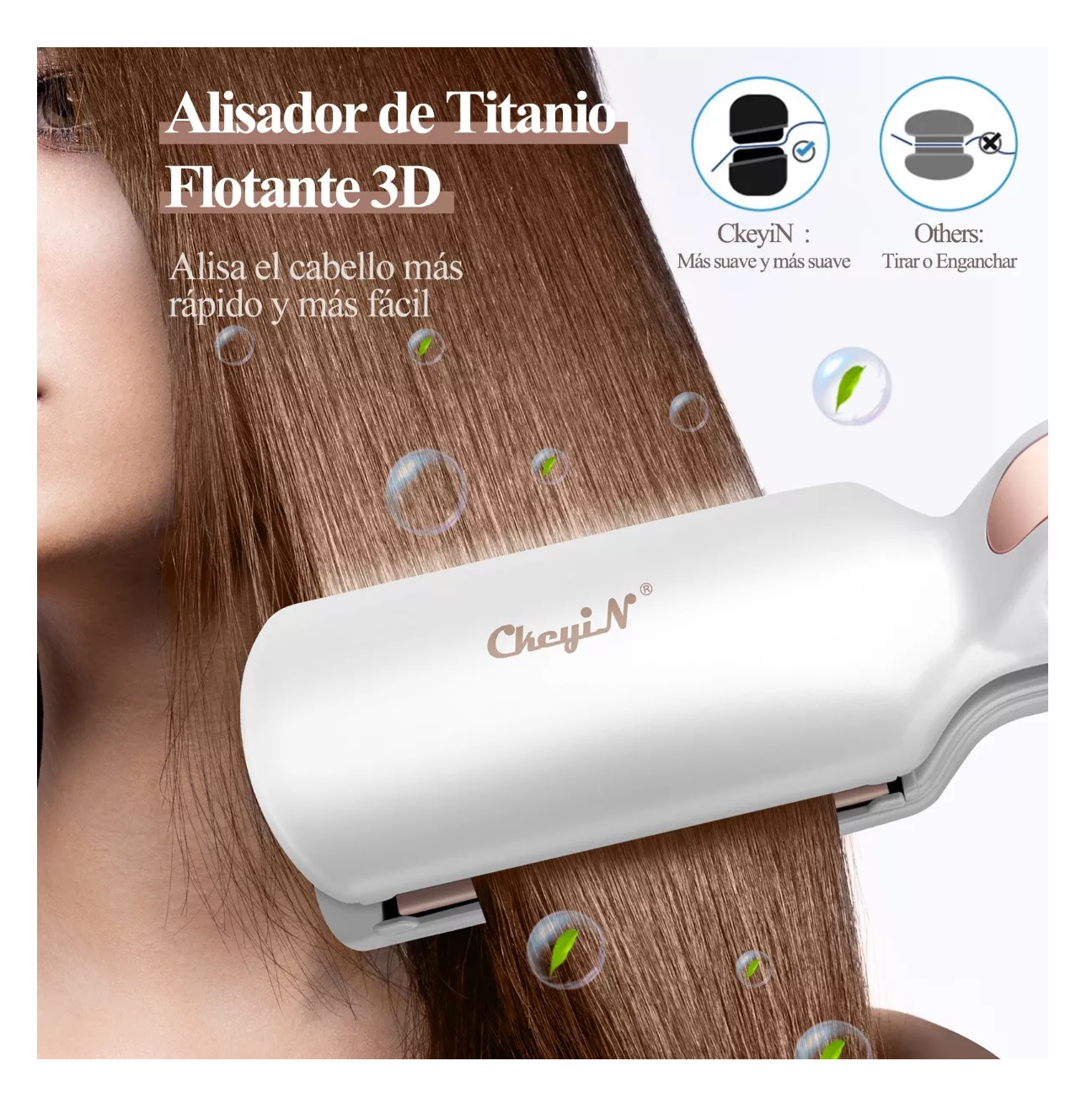 Foto 2 | Plancha Para Cabello Profesional Cerâmica Infrarrojo, Blanco